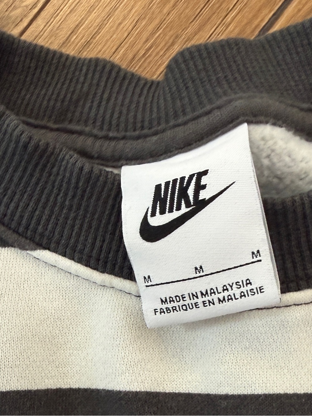 Nike Black & White Striped Phoenix Crewneck Sweatshirt in a hard to find color - Picture 3 of 3